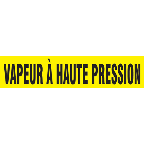 Marqueur de tuyau "Vapeur &agrave; Haute Pression", Autocollant, 1" h x 8" la, Noir sur jaune Waymarc Industries Inc
