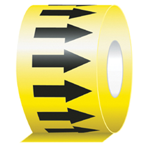 Directional Flow Arrow Tapes, 108', Black on Yellow Waymarc Industries Inc