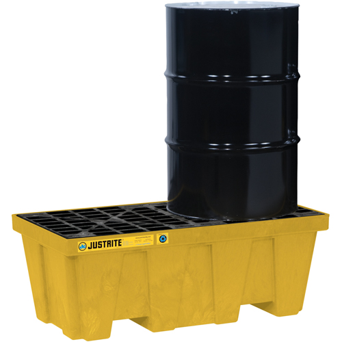 EcoPolyBlend Spill Control Pallets - With Drain, 66 US gal. Spill Capacity, 49" x 25" x 18" Waymarc Industries Inc