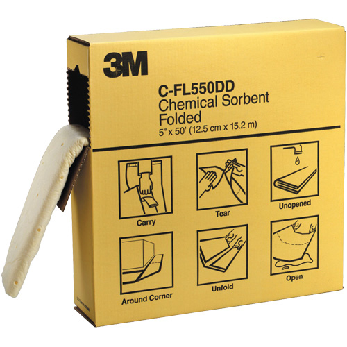 Absorbants pli&eacute;s, Mati&egrave;res dangereuses, 600" x 5", 10,5 gal. d'absorption Waymarc Industries Inc