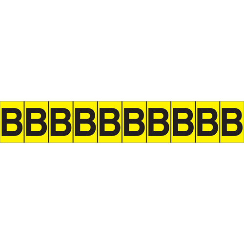 Individual Adhesive Letter Markers, B, 1" H, Black on Yellow Waymarc Industries Inc