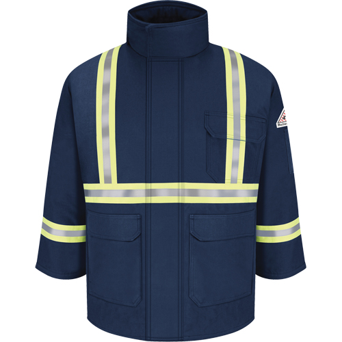 Flame Resistant Parkas with Reflective Striping, Men's, 3X-Large, Navy Blue Waymarc Industries Inc