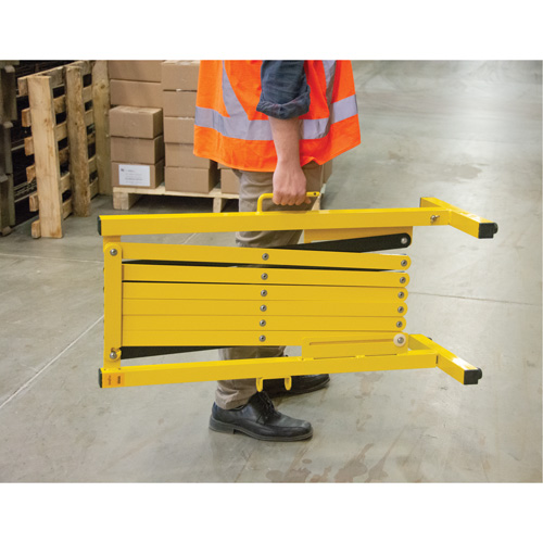 Expandable Barrier, 37" H x 11' L, Black/Yellow Waymarc Industries Inc