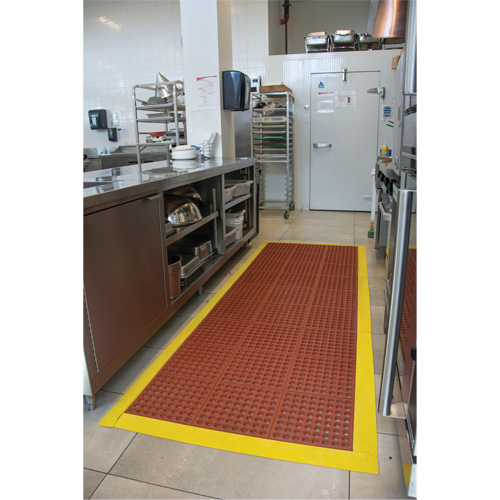Anti-Fatigue Link Matting, Honeycomb, 3' x 3' x 1/2", Brown, Nitrile/Rubber Waymarc Industries Inc