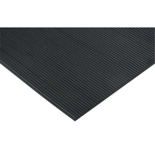 Fine Ribbed Matting, Wiper, 3' x 75' x 1/8", Black Waymarc Industries Inc