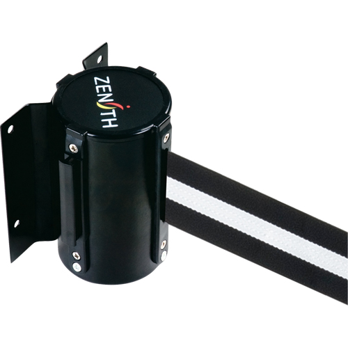 Barri&egrave;re &agrave; fixation murale, Acier, Fixation par vis, 7', Ruban Noir/Blanc Waymarc Industries Inc