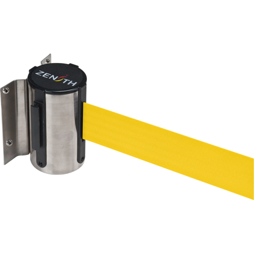 Wall Mount Barrier, Steel, Screw Mount, 7', Yellow Tape Waymarc Industries Inc
