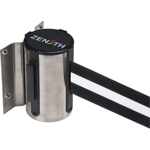 Barri&egrave;re &agrave; fixation murale, Acier, Fixation par vis, 7', Ruban Noir/Blanc Waymarc Industries Inc