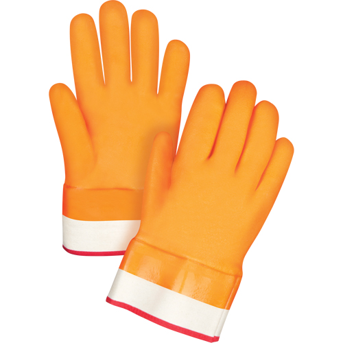 Winter-Lined Chemical-Resistant Gloves, Size Large/9, 10" L, PVC, Foam Fleece Inner Lining, Winter Weight Waymarc Industries Inc