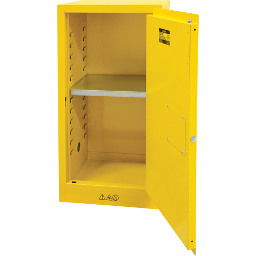Flammable Storage Cabinet, 16 gal., 1 Door, 23" W x 44" H x 18" D Waymarc Industries Inc