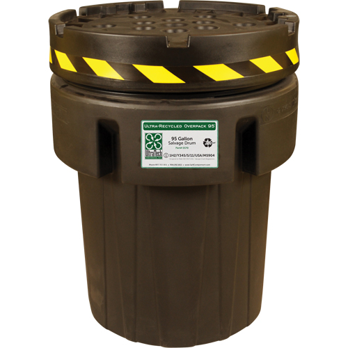 Ultra-Recycled Overpack&reg; Salvage Drum, 95 gal., Stationary Waymarc Industries Inc