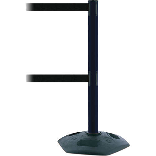 Dual Line Heavy Duty Post, Plastic, 38" H, Black Tape, 7.5' Tape Length Waymarc Industries Inc