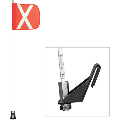 Safety Whip&reg; Light-Duty Whips, Window Mount, 5' High, Orange Waymarc Industries Inc