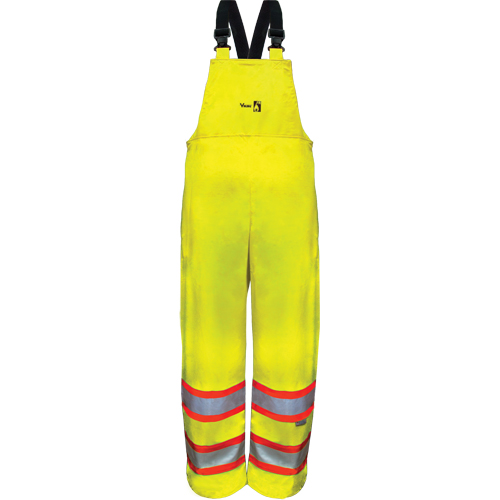 Hi-Vis FR/PU Safety Rain Bib Pants, Small, High Visibility Lime-Yellow Waymarc Industries Inc