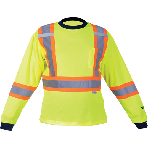 Safety Long Sleeve Shirt, Polyester, Medium, High Visibility Lime-Yellow Waymarc Industries Inc
