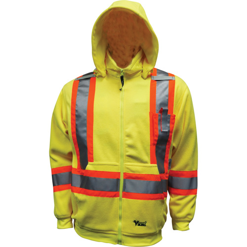 Chandail &agrave; capuchon de s&eacute;curit&eacute; en molleton, Polyester, Petit, Jaune lime haute visibilit&eacute; Waymarc Industries Inc