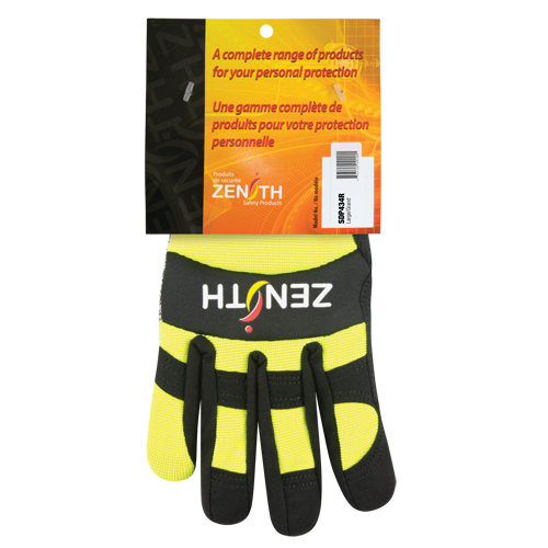 ZM500 High-Visibility Cut-Resistant Mechanic's Gloves, HPPE Palm, Size Large Waymarc Industries Inc
