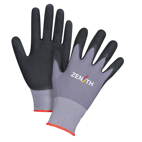 Gants ZX-1 de premi&egrave;re qualit&eacute; compatibles avec les &eacute;crans tactiles, 6/T-petit, R&ecirc;vetement Mousse de nitrile, Calibre 15, Enveloppe en Nylon Waymarc Industries Inc