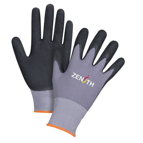 ZX-1 Premium Touchscreen Compatible Gloves, 7/Small, Nitrile/Foam Nitrile Coating, 15 Gauge, Nylon Shell Waymarc Industries Inc