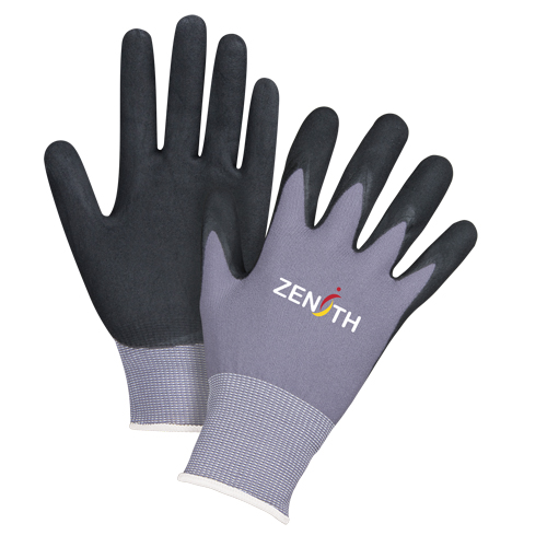 Gants ZX-1 de premi&egrave;re qualit&eacute; compatibles avec les &eacute;crans tactiles, 8/Moyen, R&ecirc;vetement Nitrile/Mousse de nitrile, Calibre 15, Enveloppe en Nylon Waymarc Industries Inc