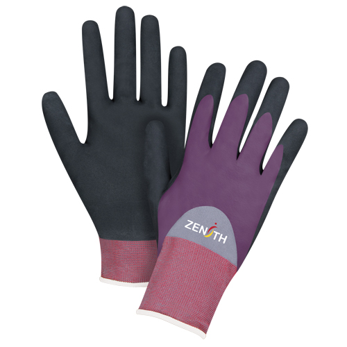 Gants enduits de premi&egrave;re qualit&eacute; ZX-2, 8/Moyen, R&ecirc;vetement Nitrile/Mousse de nitrile, Calibre 18, Enveloppe en Nylon Waymarc Industries Inc