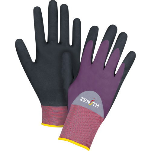 Gants enduits de premi&egrave;re qualit&eacute; ZX-2, 9/Grand, R&ecirc;vetement Nitrile/Mousse de nitrile, Calibre 18, Enveloppe en Nylon Waymarc Industries Inc
