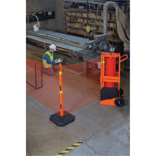 Portable Safety Zone, 100' L, Steel, Orange Waymarc Industries Inc