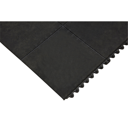 Anti-Fatigue Matting, Smooth, 3' x 3' x 1/2", Black, Natural Rubber Waymarc Industries Inc