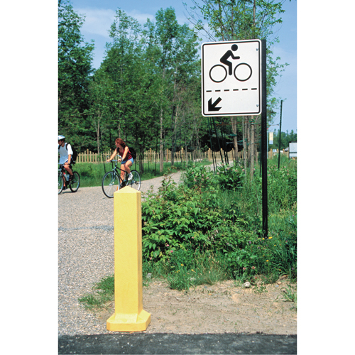 Bollards, Plastic, 33" H x 6" W, Yellow Waymarc Industries Inc