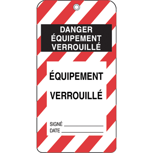 &eacute;tiquettes de verrouillage, Plastique, 3" la x 5-3/4" h, Français Waymarc Industries Inc