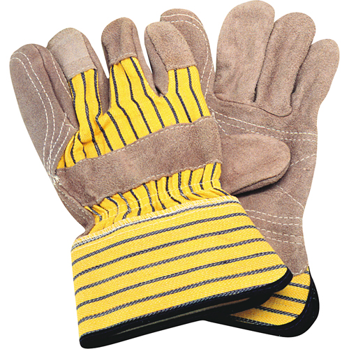 Double-Palm Fitters Gloves, Large, Split Cowhide Palm, Cotton Inner Lining Waymarc Industries Inc