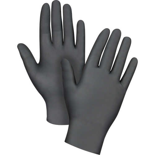 Puncture-Resistant Medical-Grade Disposable Gloves, Large, Nitrile, 5-mil, Powder-Free, Black, Class 2 Waymarc Industries Inc