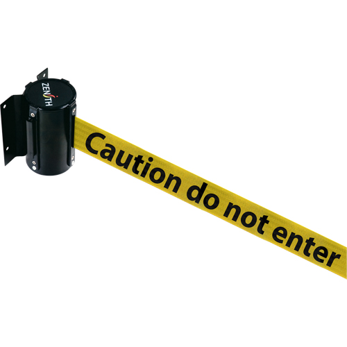Barri&egrave;re &agrave; fixation murale, Acier, Fixation par vis, 7', Ruban Noir/Jaune Waymarc Industries Inc