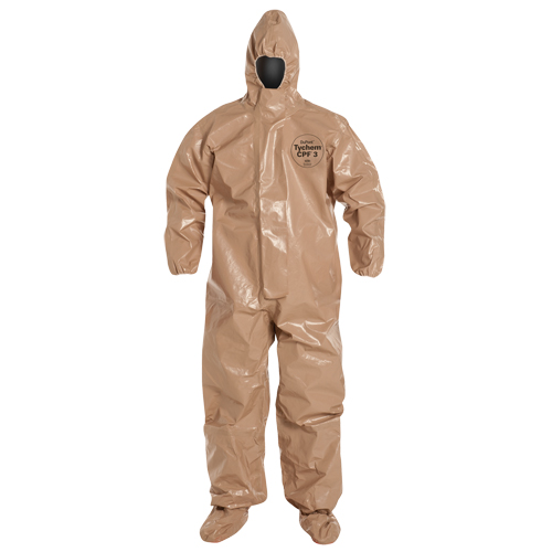 Combinaison de protection Tychem 5000 avec capuchon, Petit, Brun Waymarc Industries Inc