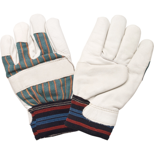 Abrasion-Resistant Winter-Lined Work Gloves, Medium, Grain Cowhide Palm, Cotton Fleece Inner Lining Waymarc Industries Inc