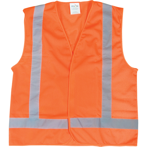 Traffic Safety Vest, High Visibility Orange, Medium, Polyester Waymarc Industries Inc