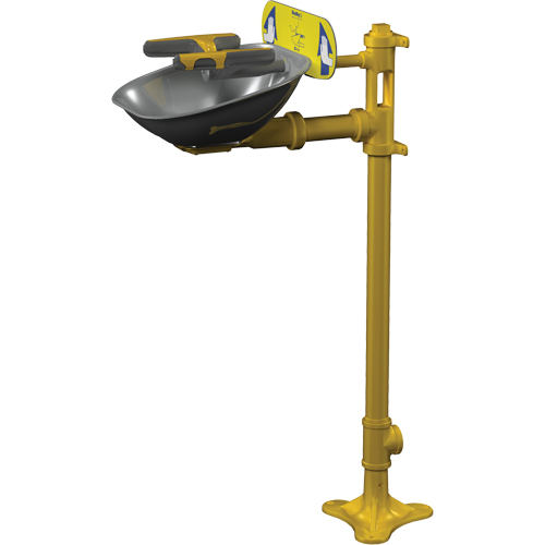 Halo Face/Eyewash Stations, Pedestal Installation, Stainless Steel Bowl Waymarc Industries Inc
