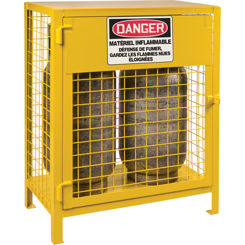 Gas Cylinder Cabinets, 2 Cylinder Capacity, 30" W x 17" D x 37" H, Yellow Waymarc Industries Inc
