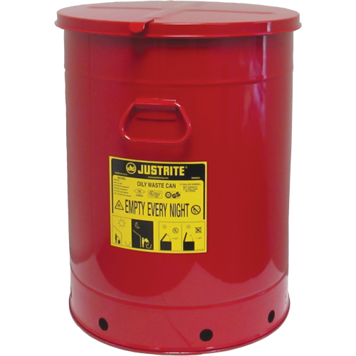 Contenant manuel pour d&eacute;chets huileux, Homologu&eacute; FM/List&eacute; UL, 21 gal. US, Rouge Waymarc Industries Inc