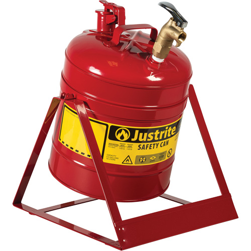 Bidon avec robinet s&eacute;curitaires pour laboratoires, Type I, Acier, 5 gal. US, Rouge, Homologu&eacute; FM Waymarc Industries Inc