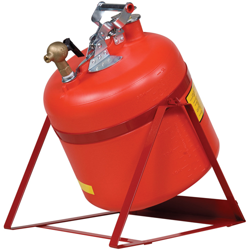 Bidon avec robinet s&eacute;curitaires pour laboratoires, Type I, Acier, 5 gal. US, Rouge, Homologu&eacute; FM Waymarc Industries Inc