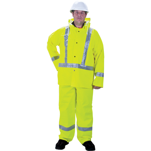 RZ900 Premium Traffic Rain Suit, Small, High Visibility Lime-Yellow Waymarc Industries Inc