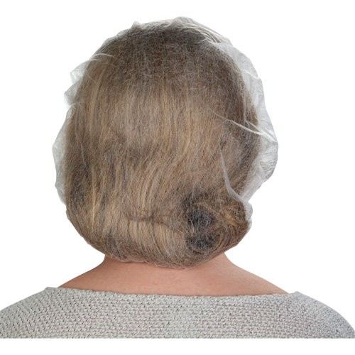 Non-Woven Bouffant Caps, Polypropylene, 21"/Large, White Waymarc Industries Inc