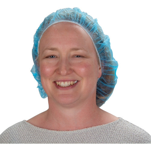 Non-Woven Bouffant Caps, Polypropylene, 21"/Large, Blue Waymarc Industries Inc