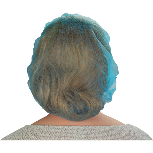 Non-Woven Bouffant Caps, Polypropylene, 21"/Large, Blue Waymarc Industries Inc