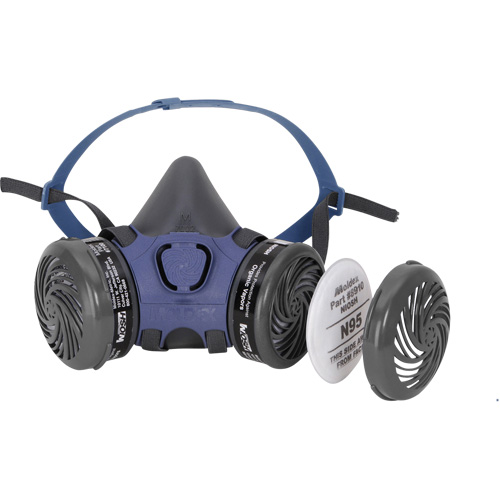 Respirateur &agrave; demi-masque 7000 pr&eacute;-assembl&eacute; pour la peinture pulv&eacute;ris&eacute;e/pesticides, &eacute;lastom&egrave;re/Thermoplastique, Moyen Waymarc Industries Inc
