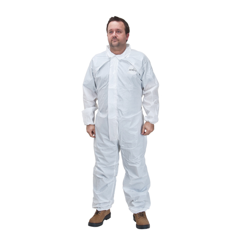 Combinaison protectrice, Petit, Blanc, Microporeux/Polypropyl&egrave;ne Waymarc Industries Inc