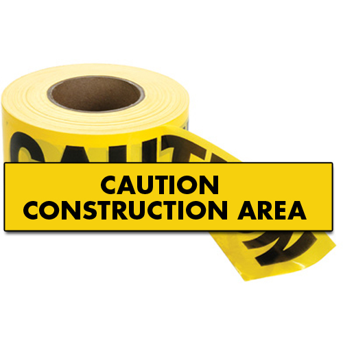 Rubans standards pour barricades, Anglais, 3" la x 1000' lo, 2 mils, Noir sur jaune Waymarc Industries Inc