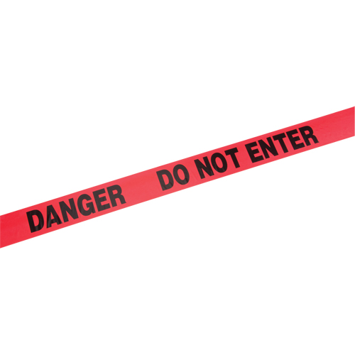 Rubans standards pour barricades, Anglais, 3" la x 1000' lo, 2 mils, Rouge Waymarc Industries Inc