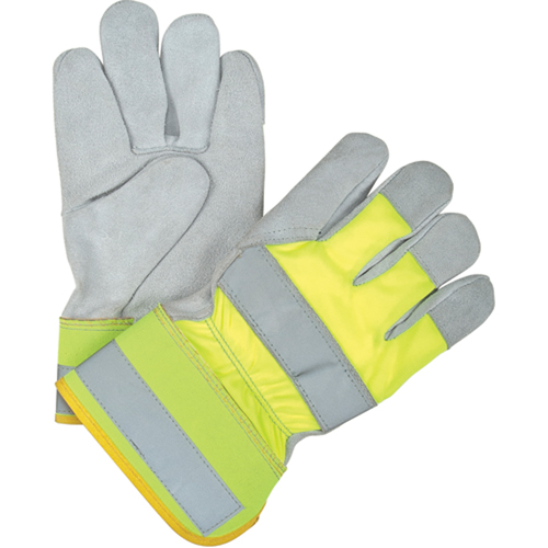 Gants d'ajusteur orange haute visibilit&eacute; doubl&eacute;s pour l'hiver, Grand, Paume en Cuir de vache refendu, Doublure en Thinsulate Waymarc Industries Inc